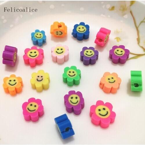 20pcs 10mm Polymer Clay Beads Mixed Spacer Bead Slices DIY Jewelry Accessories