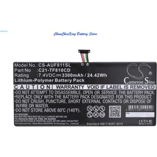 Cameron Sino 3300mAh Battery 0B200-00090000, 0B200-00100100, C21-TF810CD for Asus VivoTab TF810CD