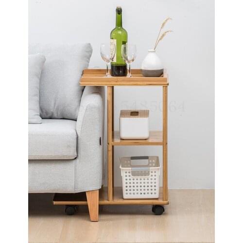 Bamboo Courtyard Living Room Side Table Small Table Low Side Table Corner Cabinet Modern Minimalist Movable Sofa Corner
