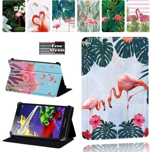 PU Leather for Lenovo Tab 2 A7/A8/A10-70/Tab 3/Tab 4 Tablet Foldable Dust-proof Case Cover + Stylus