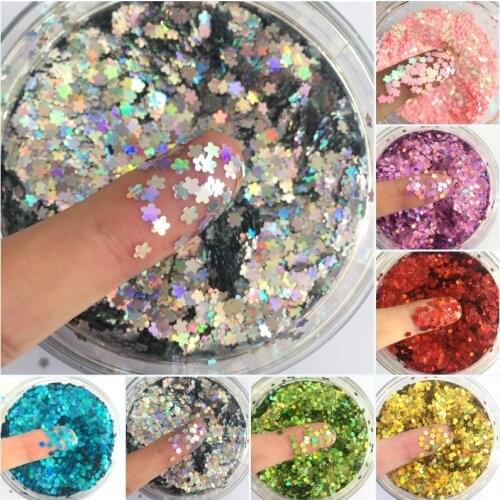 Plum Flower Glitter Nail Sequins Sewing Craft Flower Sequin for Nail Art PET Wedding Dress Mobile Phone Shell Art Decoration