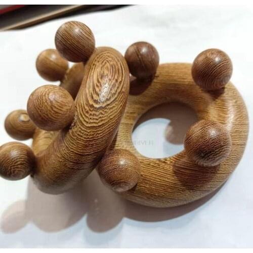 Wenge wood wooden massager massage head, face, meridian facial massage manual massager, massage ball