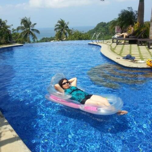 Summer Inflatable Floating Row PVC Water Hammock Swimming Pool Air Mattresses Beach Water Sports Pool Float Lounger Chair