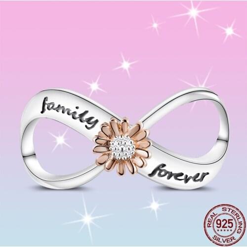 HOT SALE 100% Sterling Silver 925 Daisy Horoscope Eternal Symbol Charms Beads Fit Original Pandora Bracelet For Women Jewelry