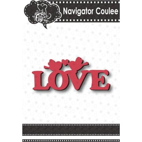 LOVE letter bird metal cutting mold decorative template embossing paper card making craft cutting creative molding