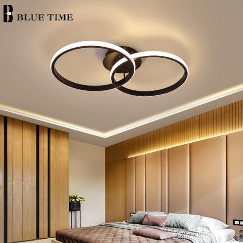 Modern Light Chandeliers For Bedroom Living room Aisle Kitchen Indoor Lighting Circle Decoration Ceiling Chandelier Black&White