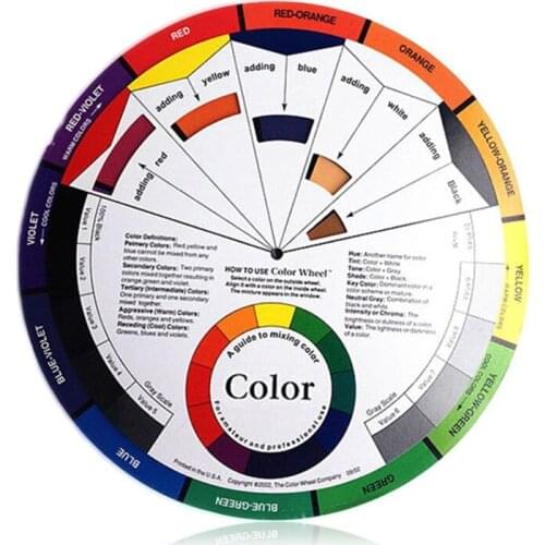 A0ND New Professional Paper Card Design Color Mixing Wheel Ink Chart Guidance Round Central Circle Rotates Tattoo Nail Pigment