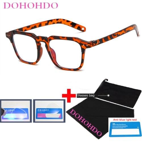 Men New Blue Light Blocking Glasses Women Vintage Clear Square Computer Eyeware Anti Blue Light Eyeglasses Optical Spectacles