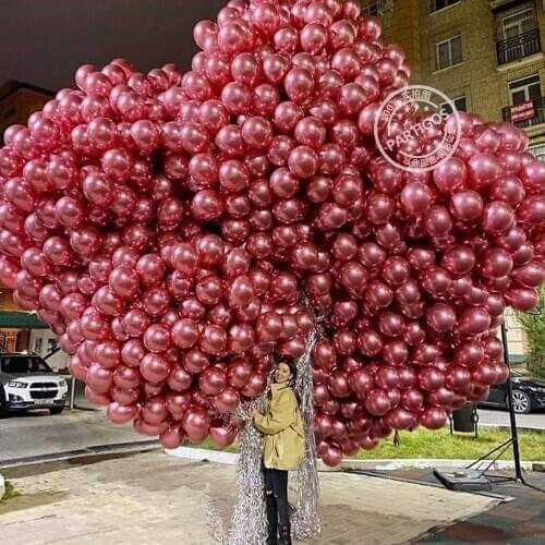 Wholesale 500pcs Chrome All Color Metallic Red Balloon Metal Gold Silver Black Balloons Wedding Birthday Party Decorations Kids