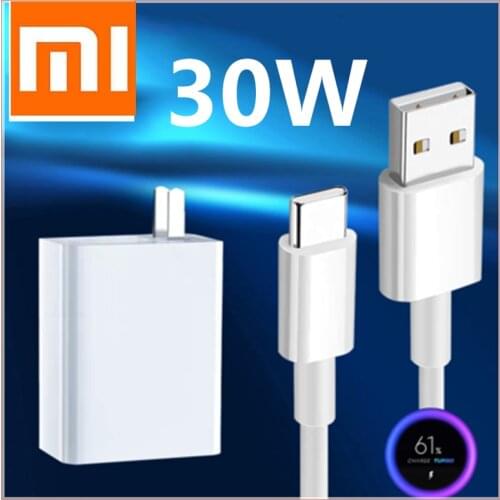 Xiaomi Mi Note 10 Fast Charger Turbo Charge Original 30W EU Adapter Qc 4.0 Quick Charge Usb C Cable for Mi 10 Pro 9 9t Se A3 A2