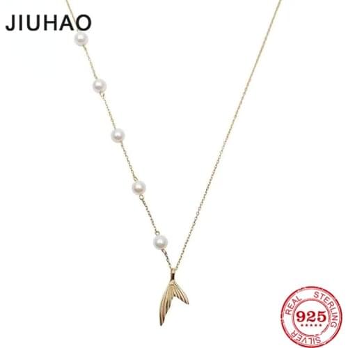 18K Gold Oceans Secret Mermaid Series Pendant Necklace Real 925 Sterling Silver Handmade Designer Fine Jewelry for Women
