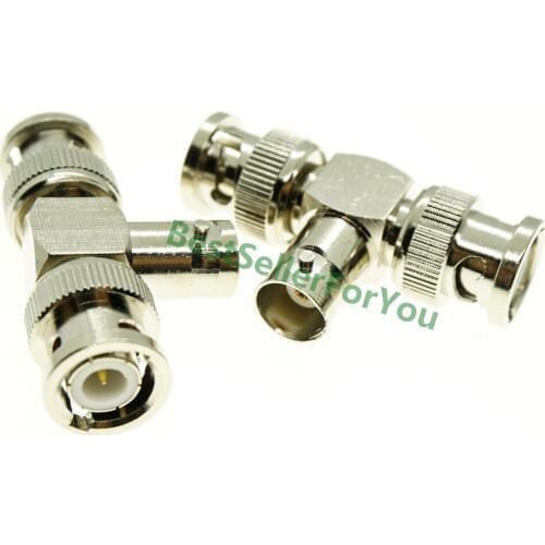 BNC adapter BNC Female to 2 BNC Plug male Adapter Connector T-Shaped 3 WAY