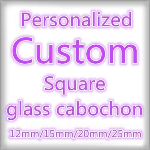 Personalized Custom pictures Square glass cabochon 12mm/20mm/25mm/30mm Size flat back DIY Jewelry necklace Findings Components