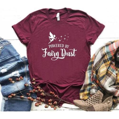 Powered by fairy dust Print Women tshirt Cotton Casual Funny t shirt For Lady Girl Top Tee Hipster Drop Ship NA-187