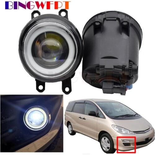 For Toyota Estima (MCR3_, ACR3_, CLR3_ ) 2000-2006 Car LED Fog Light Angel Eye DRL Daytime Running Light 2 Pieces