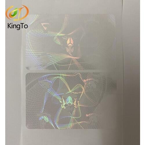 86*54mm Clear Transparent Custom Adhesive Hologram Overlay Sticker for ID Cards