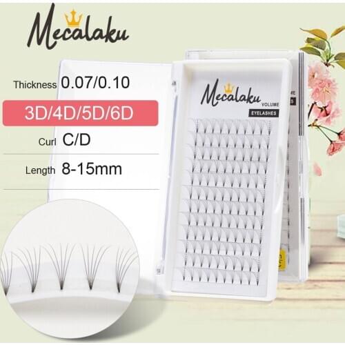 Mecalaku Russian Volume Lashes Faux Mink Lashes 3d/4d/5d/6d Premade Fans Short Stem Russian Volume Eyelash Extensions