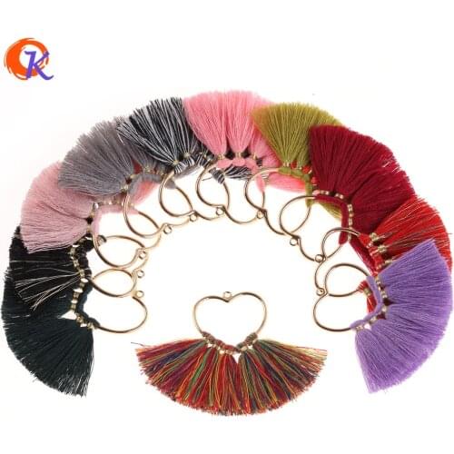 Cordial Design 2Pcs 5.5CM Jewelry Accessories/Heart Tassel/diy/Earring Accessories/Hand Made/Metal Ring Tassel/Earring Findings