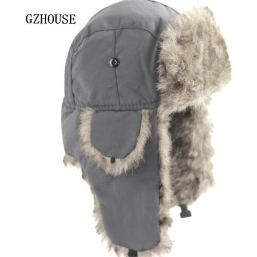 Winter Hat Keep Warm Unisex Winter Trapper Aviator Trooper Earflap 2019 Russian Ski Hat Fur Bomber Faux Fur Fashionable Hats