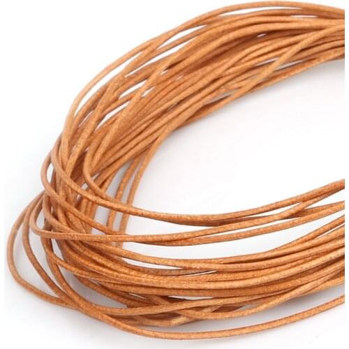 Dia 1/1.5/2/3mm 5m Long Brown Genuine Leather Cord Round Thong Rope String For DIY Necklace Bracelet Making Handmade