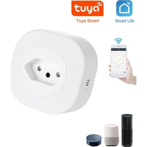 16A Brazil Intelligent Socket Wifi Smart Plug with Voice and APP Control Programmable Power Timer for Home Alexa Echo