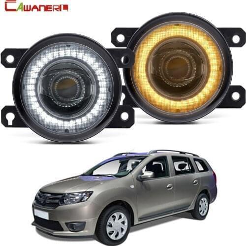 2 X Car Front Bumper LED Fog Light Assembly Angel Eye DRL Daytime Running Light 30W 8000LM 12V For Dacia Logan 2004-2015