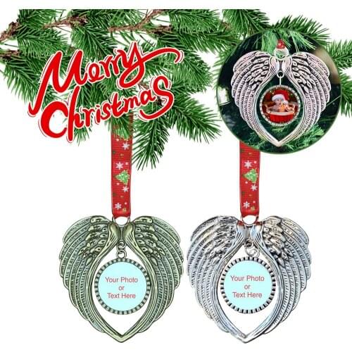 In Memory Angel Wings Christmas Tree Ornament Hanging Photo Bauble Decors 2