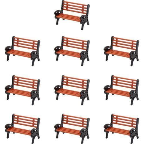 YZ30 10pcs Model Train Layout G Scale 1:30 Miniature Park Bench Chair Sette Model Railway Layout