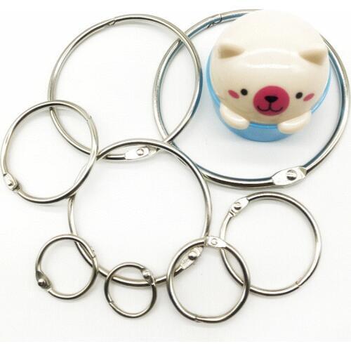 10pcs/Lot Metal Loose Leaf Book Binder Hinged Rings Keychain Album Ring Scrapbook Binders Craft Photo Album Split