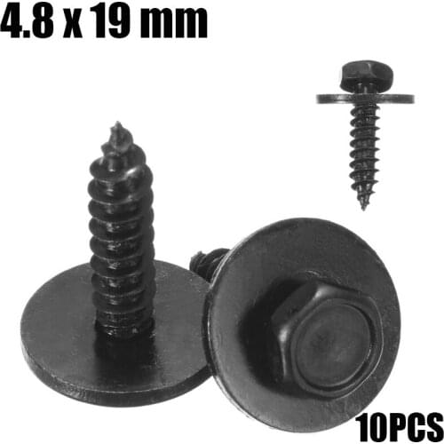 10Pcs Self Tapping Tapper Screw And Washer 4.8 x 19 mm Engine Cover Undertray Splash Guard Wheel Screws Fastener Clips For BMW