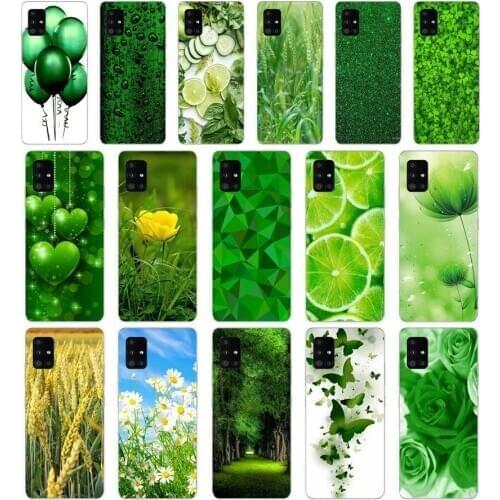 355FG Beautiful Emerald Green glitterSoft Silicone Tpu Cover Case for Samsung Galaxy A20 A20E A20S A40 A31 A41 A51 A71 case