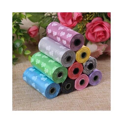 5pcs/lot Biodegradable Pet Dog Poop Bag Zero Waste Dog Pooper Bags Paw Doggy Litter Poop Bag Dispenser Pets Products For