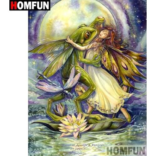 HOMFUN 5D DIY Diamond Painting Full Square/Round Drill "butterfly fairy" Embroidery Cross Stitch gift Home Decor Gift A08872