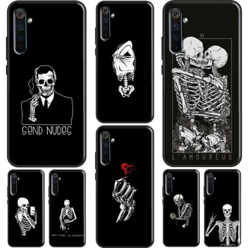Aesthetics Skeleton Case For Realme 7 6 Pro X50 X7 Pro Q2 C3 Funda For OnePlus 7 Pro 8 Pro Nord 6 6T 7T 8T