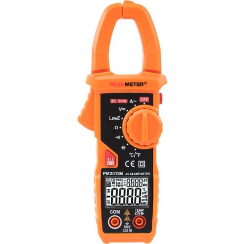 PEAKMETER PM2018B Portable auto range AC Digital Clamp Meter Multimeter capacitance frequency temperature Measurement NCV Tester