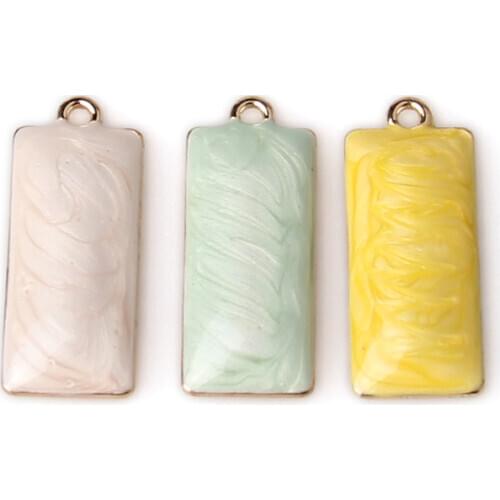 Diy jewelry alloy accessories drip earrings pendant simple geometric rectangular earrings accessories enamel charms 50pcs