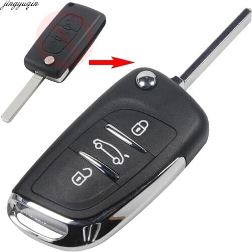 Jingyuqin Flip Key Shell Remote Key Case 3 Button for Peugeot 306 407 408 607 for Citroen C4 C2 Car Key CE0536 VA2 Blade