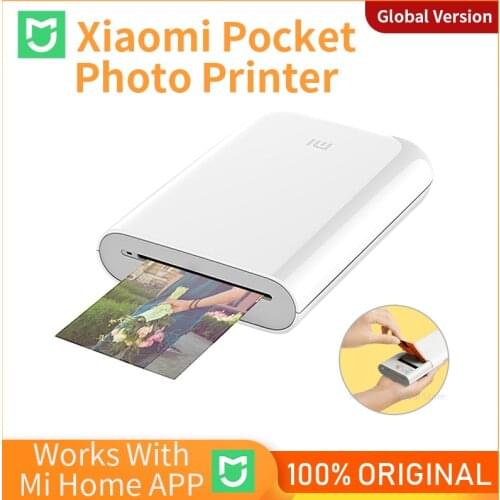 Global Version Xiaomi Pocket Photo Printer Mijia AR Portable Mini Pocket Photo Printer 300dpi DIY Share Picture For Home Travel