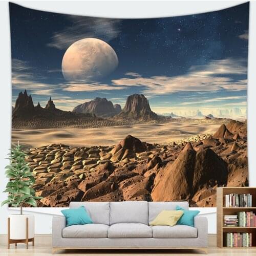 Sky Moon Vintage Wall Tapestry & Carpet Wall Hanging Beach Bohemian Room Home Decoration 100x70/150x130/200x150cm