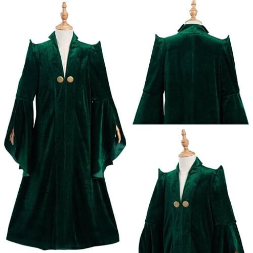 Minerva McGonagall Cosplay Costume Kids Children Robe Coat Halloween Carnival Suit