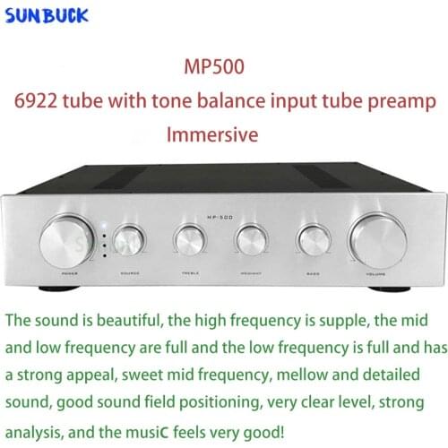 Sunbuck MP500 EH6922 Tube Preamplifier with tone balanced input OPA2604AP EH6922 Tube Preamp HIFI Power Amplifier Audio