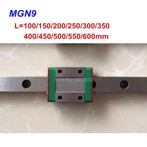 9mm mini Linear Guide MGN9 100 150 200 250 300 350 400 450 500 550 600mm + MGN9C or MGN9H block for 3d printer CNC parts