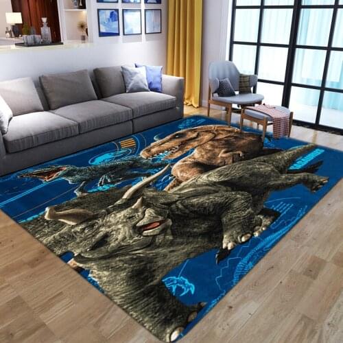 Cartoon Dinosaur Gamer Area Rug Anti-Slip Washable Child Play Floor Mat Kids Bedroom Playing Large Carpets for Living Room Room