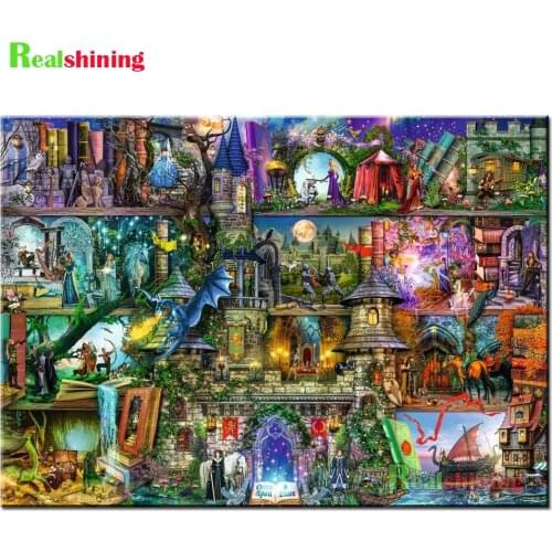 Fairy Tale Books Wonderful World 5D DIY Diamond Painting Full Square/Round Drill 5D Diamond Embroidery Home Decoration,N2192