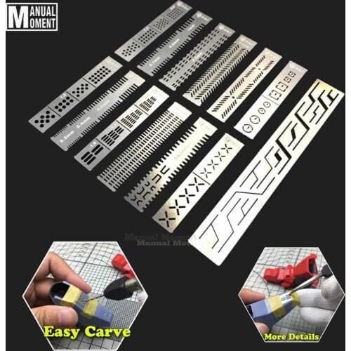 Gundam Model 13 In 1 Details of the carving Auxiliary Ruler Detail Renovation Engraving Aids Stainless steel Hole Engraved Tool