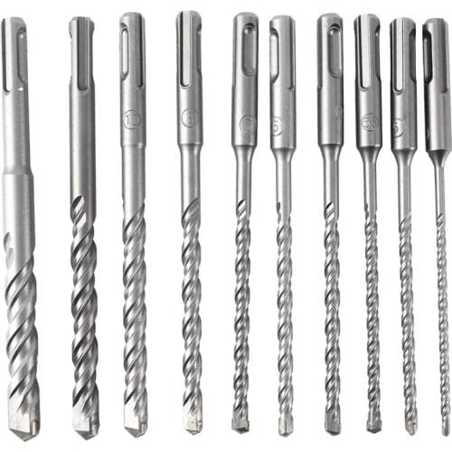 10Pcs Electric Hammer Sds Plus Drill Bit Set 160Mm For Concrete Wall Brick Block Masonry Hole Saw Drilling Bits 4Mm 5Mm 6Mm