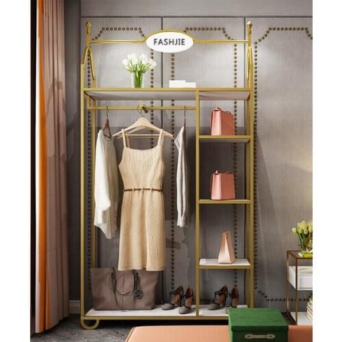 Floor hanger home bedroom net red iron coat rack simple modern space storage clothes shelf