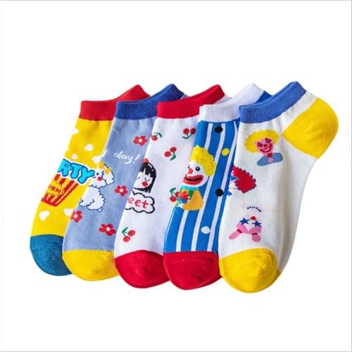 New Socks Female Spring Boat Socks Tide Fashion Socks Japanese Ins Cute Cartoon Low Cut Shallow Mouth Ladies Cotton Socks