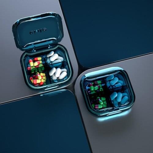 Travel Pill Organizer 4/6 Cell Visible Portable Small Vitamin Medicine Divider Jewelry Container Anti Moisture for Purse can CSV