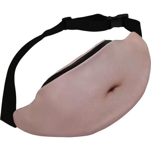Dad Bag 3D Men Fake Beer Belly Sports Waist Packs Innovative Waist Pocket Fun Gag Gifts for Christmas 42*19cm-WT